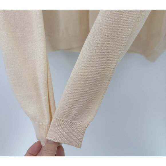 NWT‎ A New Day Ivory Bone Lightweight Knit V Neck Sweater Sz L Minimalist Simple - Picture 4 of 8